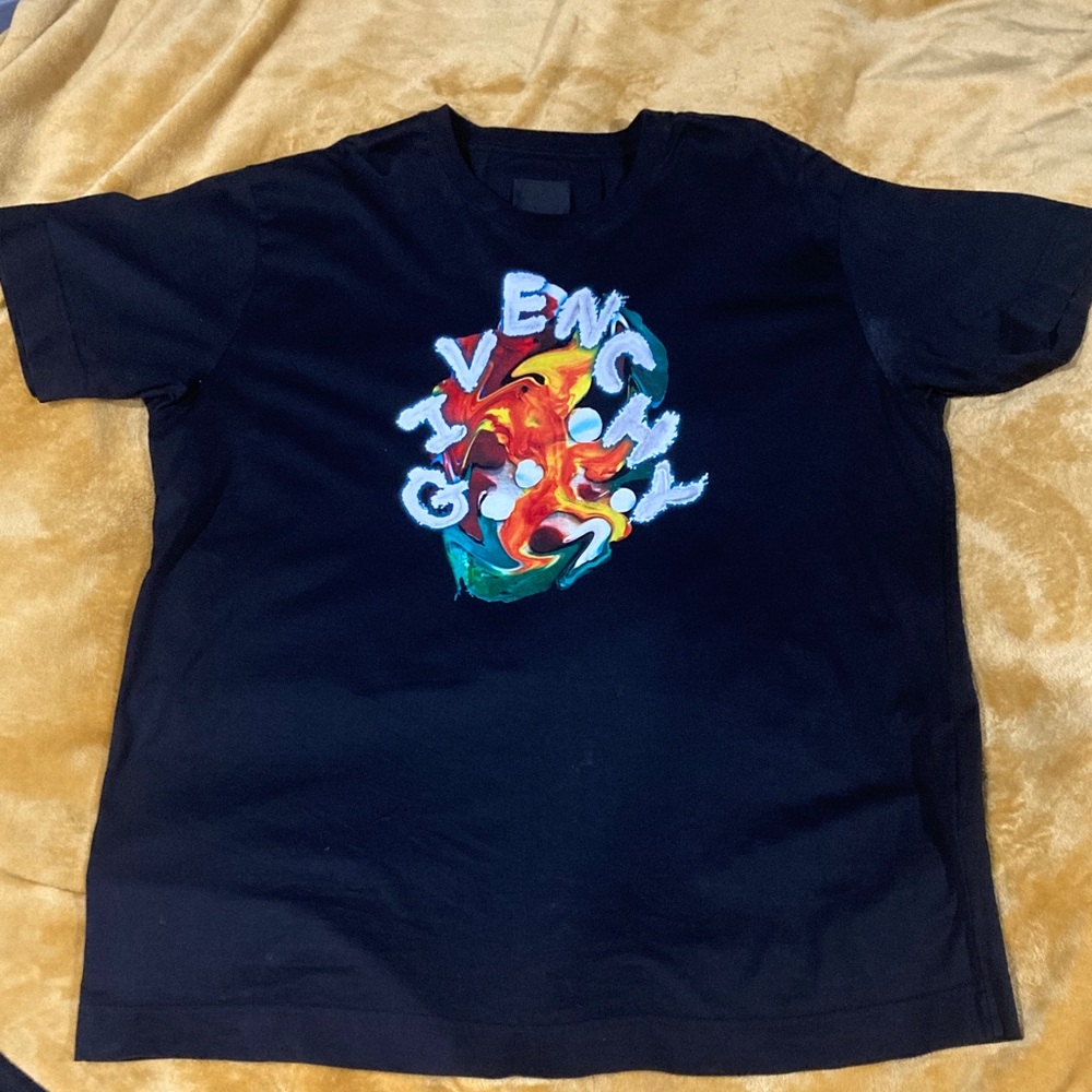 Givenchy Black Tee with Vibrant Graphic great condition